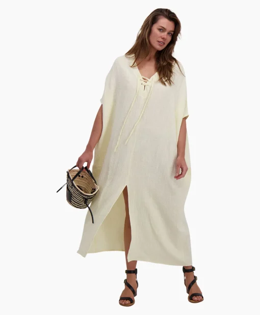 Sea Me Happy Maxi Jurk Monoi Bamboo Licht Geel*Dames Jurken