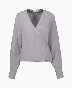 Selected Femme Blouse Jolie Ls Wrap Top Ex Grijs*Dames T-Shirts & Tops