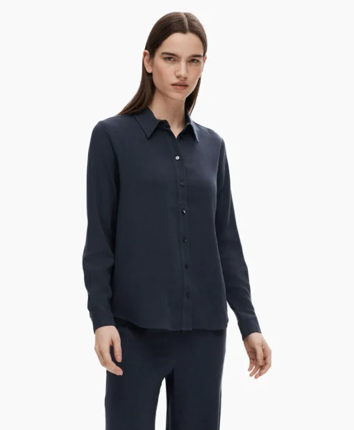 Selected Femme Blouse Viva Ls Shirt Noos Donker Blauw*Dames Blouses
