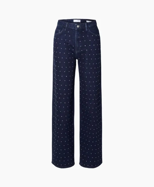 Selected Femme Jeans Marley-Bea Hw Mid Blue Wide Jean Blauw*Dames Broeken
