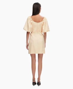Selected Femme Jurk Firmina 3/4 On Off Short Dress B Zand*Dames Jurken