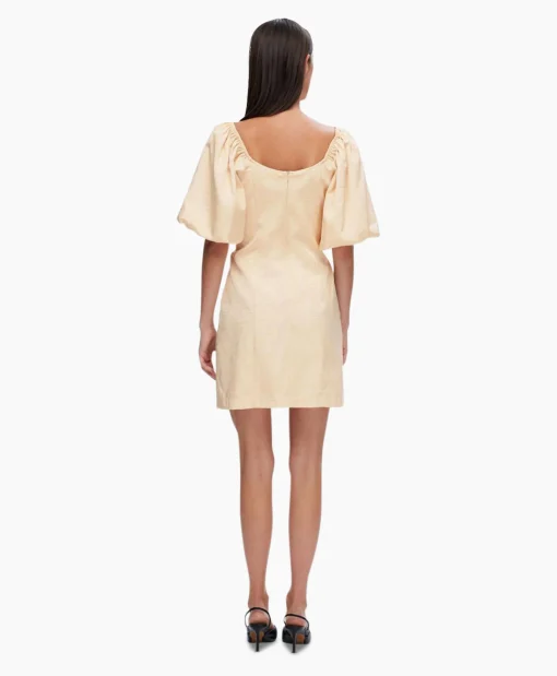 Selected Femme Jurk Firmina 3/4 On Off Short Dress B Zand*Dames Jurken