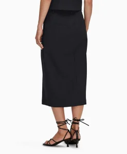 Selected Femme Midi Rok Rita Hw Long Skirt Dsm Donker Blauw*Dames Rokken