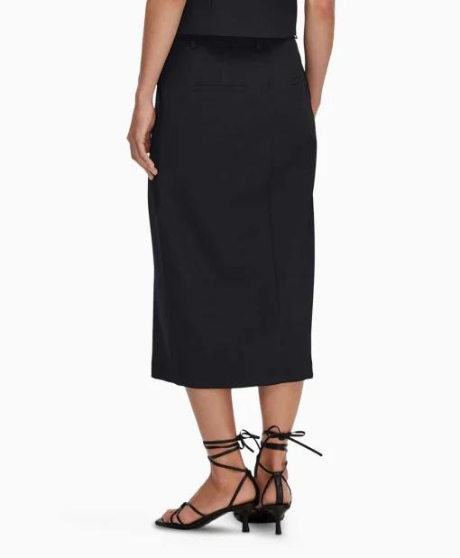 Selected Femme Midi Rok Rita Hw Long Skirt Dsm Donker Blauw*Dames Rokken