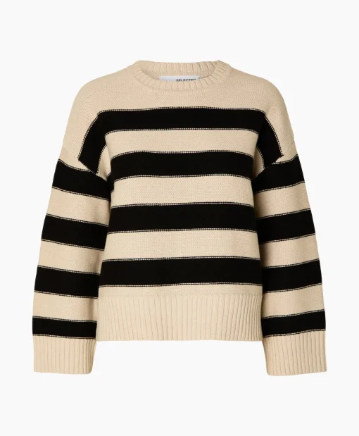 Selected Femme Pullover Jill Ls Knit O-Neck Goud*Dames Truien
