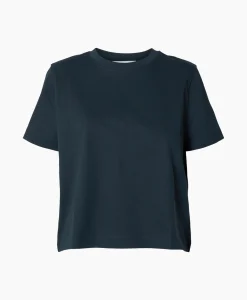 Selected Femme T-Shirt Essential Ssboxy Tee Noos Donker Blauw*Dames T-Shirts & Tops