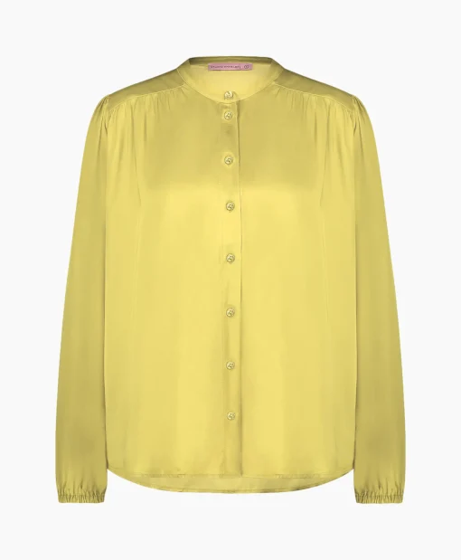 Studio Anneloes Blouse Birdie Ls Satin Geel*Dames Blouses