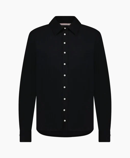 Studio Anneloes Blouse Bobby Pearl Pinstripe Zwart Dessin*Dames Blouses