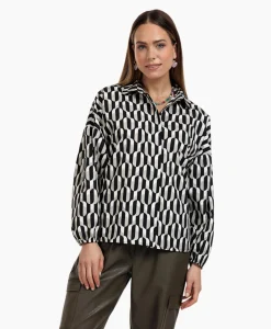 Studio Anneloes Blouse Havana Coffee Beans Zwart Dessin*Dames Blouses