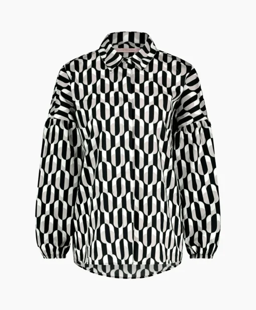 Studio Anneloes Blouse Havana Coffee Beans Zwart Dessin*Dames Blouses