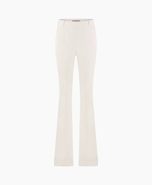 Studio Anneloes Broek Flair Long Shiny Bnd Trousers Off White*Dames Broeken