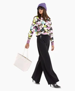 Studio Anneloes Broek Jessy Bonded Button Trousers Zwart Dessin*Dames Broeken