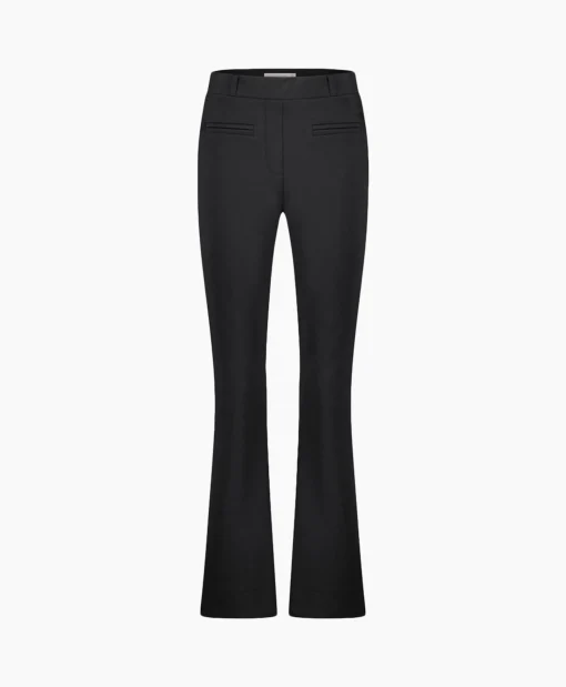 Studio Anneloes Broek Lio Shiny Bnd Flair Trousers Zwart*Dames Broeken
