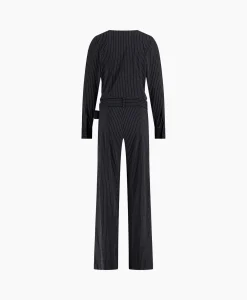 Studio Anneloes Jumpsuit Malia Pinstripe Zwart Dessin*Dames Jumpsuits