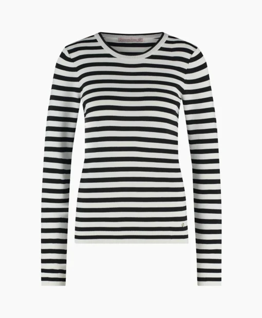 Studio Anneloes Pullover Luna Stripe Ecru*Dames Truien