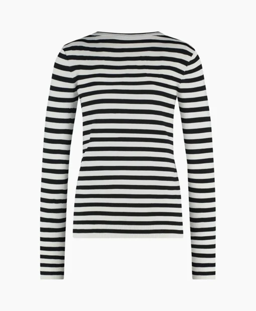 Studio Anneloes Pullover Luna Stripe Ecru*Dames Truien