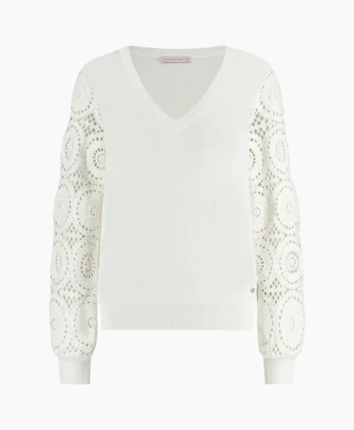 Studio Anneloes Pullover Dinah Crochet Off White*Dames Truien