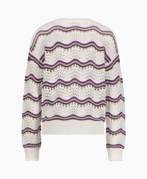 Studio Anneloes Pullover Leana Ajour Ecru*Dames Truien