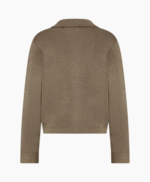 Studio Anneloes Vest Imke Lurex Cardigan Bruin Dessin*Dames Vesten