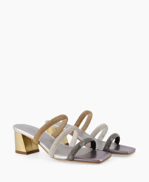 Toral Sandaal Met Hak Tl-Mila Zilver*Dames Sandalen