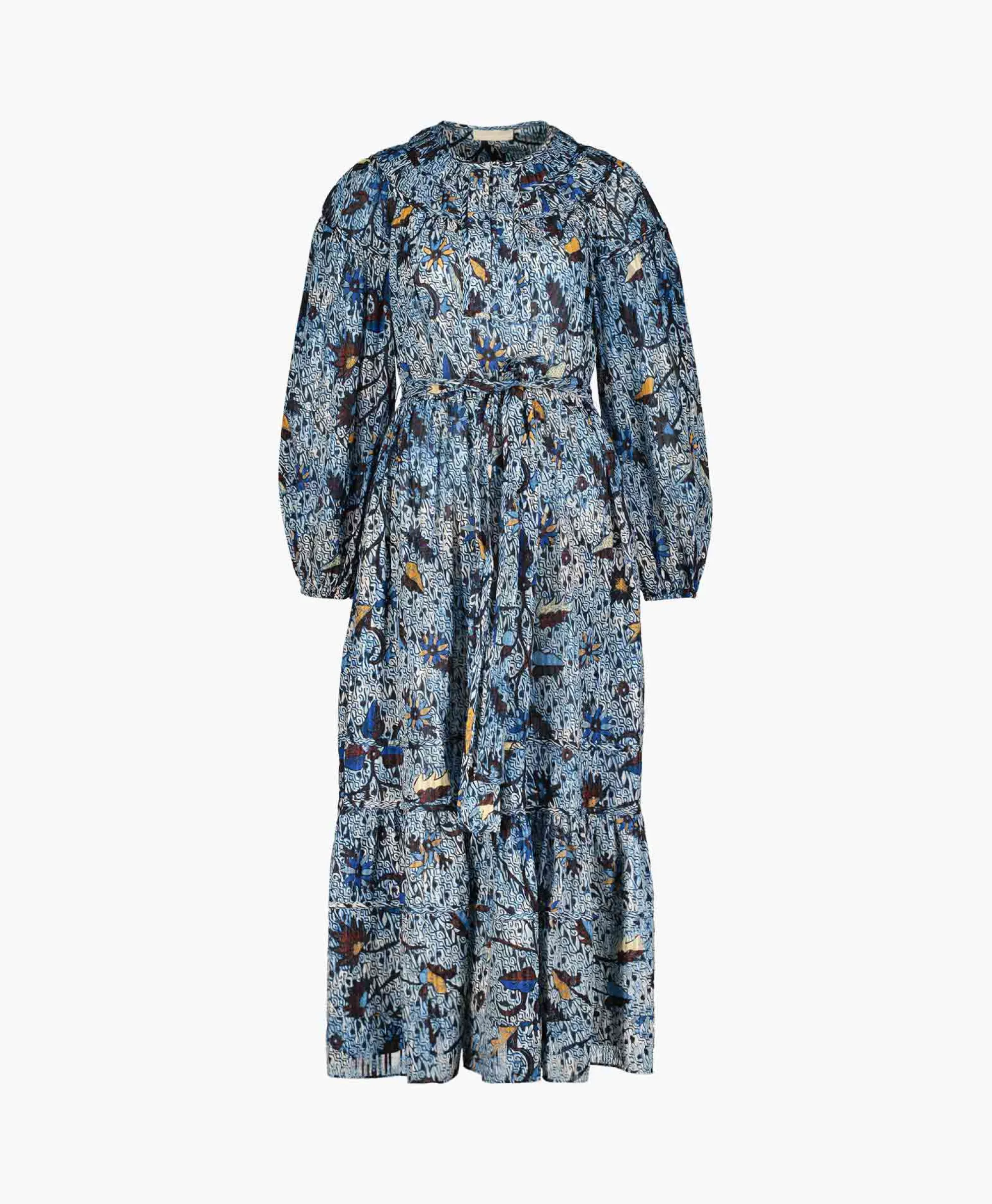 Ulla Johnson Midi Jurk Iona Dress Blauw*Dames Jurken