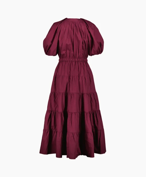 Ulla Johnson Midi Jurk Olina Bordeaux*Dames Jurken