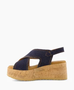 Via Vai Sandaal Met Hak Sissel Capri Blauw*Dames Sandalen