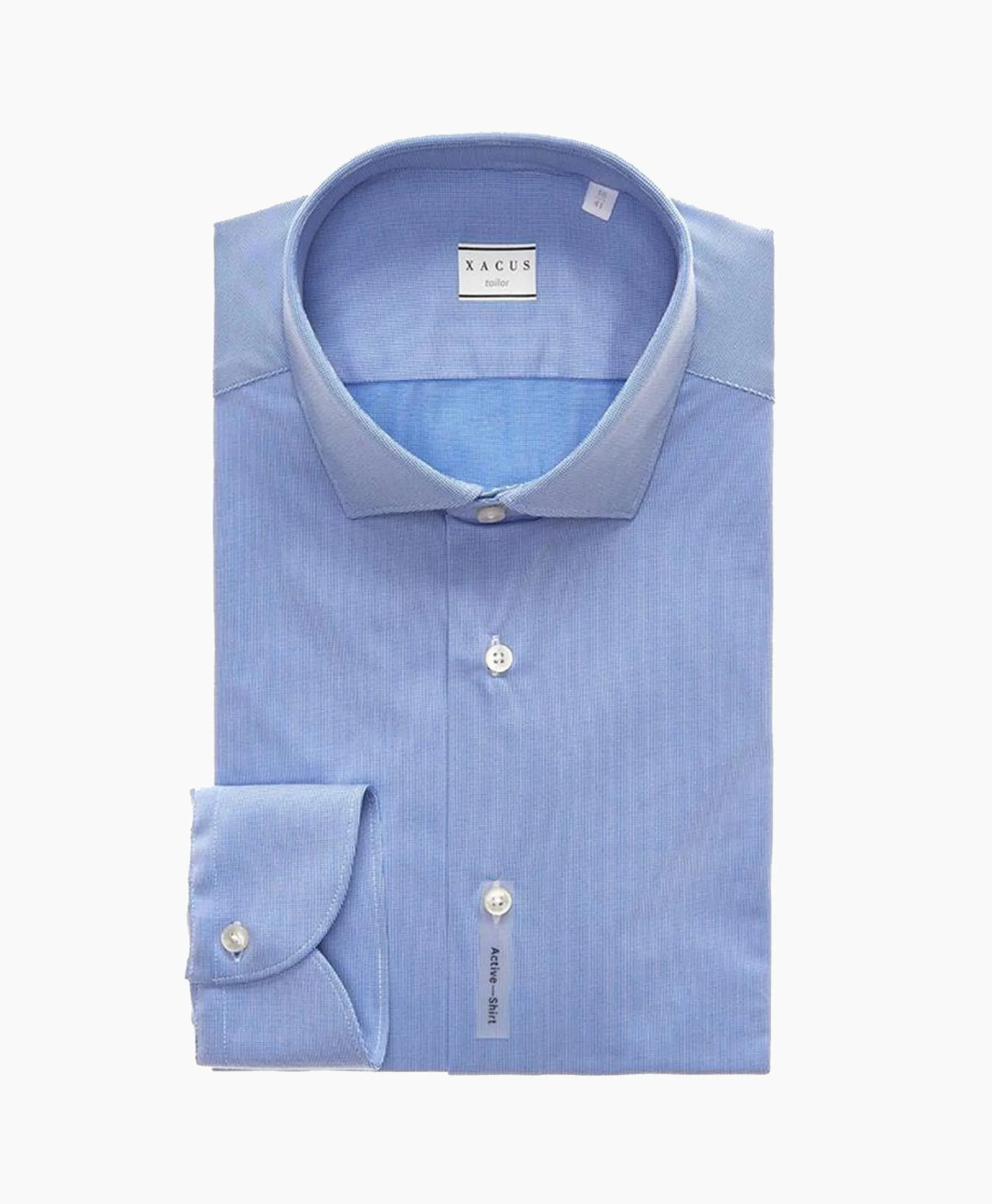 Xacus Active Shirt Blauw Dessin*Heren Overhemden