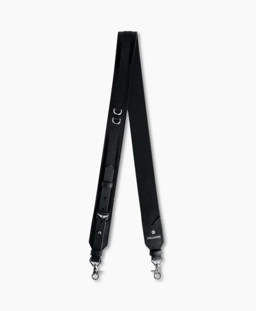 Zadig & Voltaire Zadig & Voltaire Riem Strap Adjustable Glossy Wild Zwart*Dames Riemen