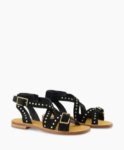 Zadig & Voltaire Zadig & Voltaire Sandaal Zonder Hak Cecilia Caprese Suede + Studs Zwart*Dames Sandalen