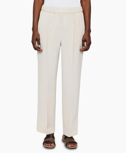 Zenggi Chino Japanese Crepe Relaxed Off White*Dames Broeken