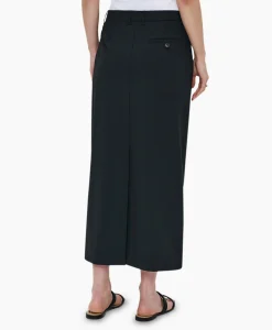 Zenggi Midi Rok Tropical Wool Straight Zwart*Dames Rokken
