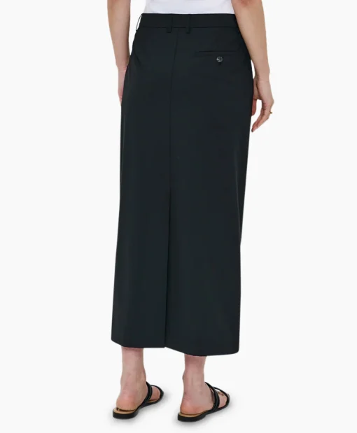 Zenggi Midi Rok Tropical Wool Straight Zwart*Dames Rokken