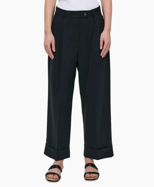 Zenggi Pantalon Tropical Wool Straight Zwart*Dames Broeken