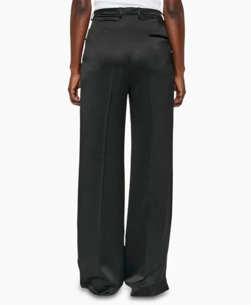 Zenggi Pantalon Wide Leg Satin Zwart*Dames Broeken