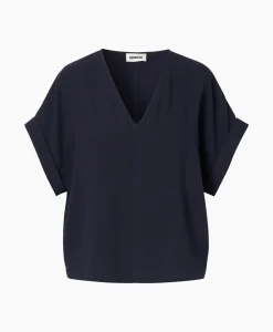 Zenggi Top Fluid V-Neck Donker Blauw*Dames T-Shirts & Tops