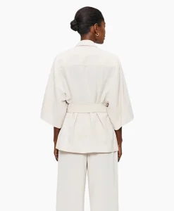 Zenggi Vest Japanse Crepe Kimono Off White*Dames Vesten