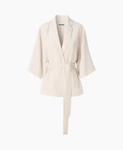 Zenggi Vest Japanse Crepe Kimono Off White*Dames Vesten